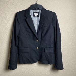 J. Crew Womens 6 Navy Blue Wool Blend Schoolboy Blazer Career‎ Professional